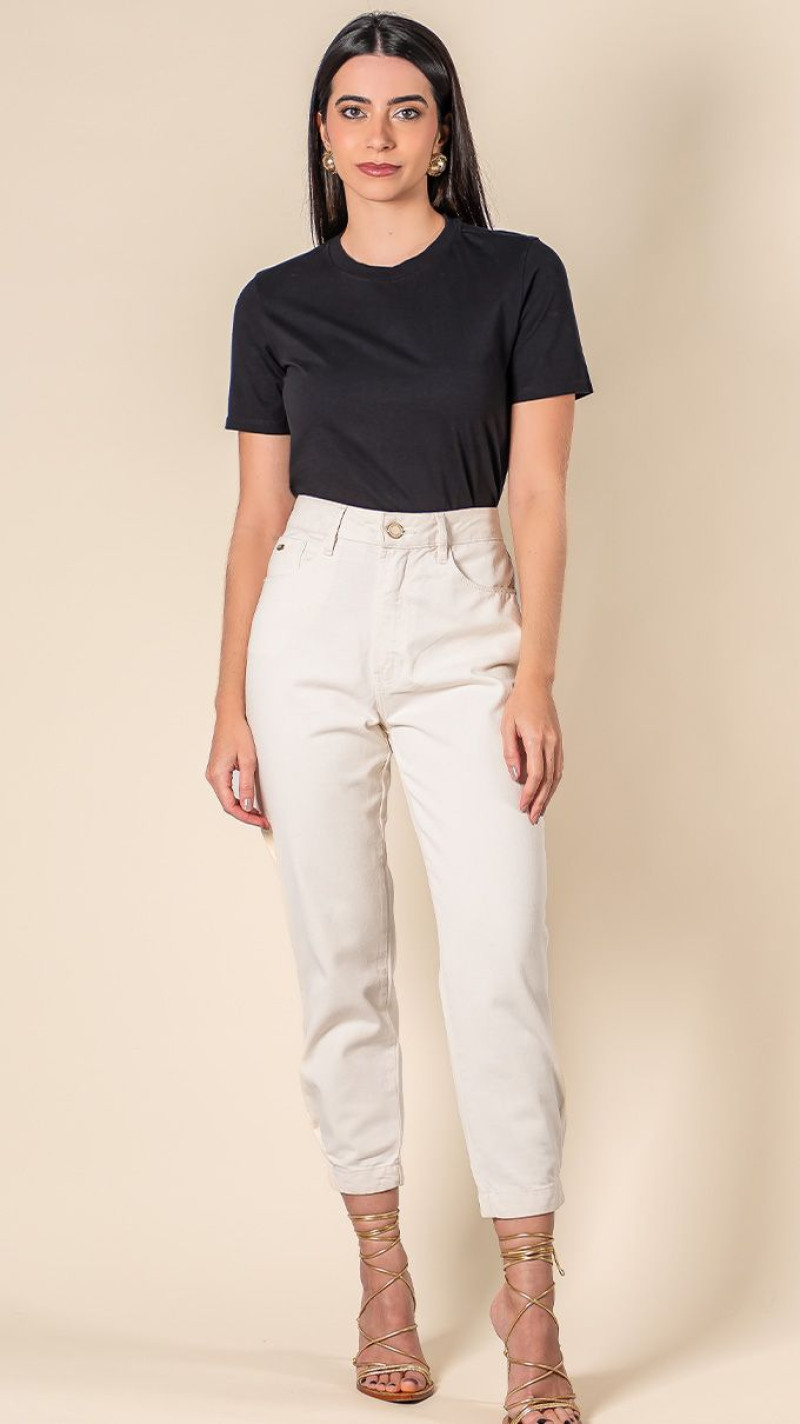 CALÇA JEANS SLOUCHY OFF WHITE
