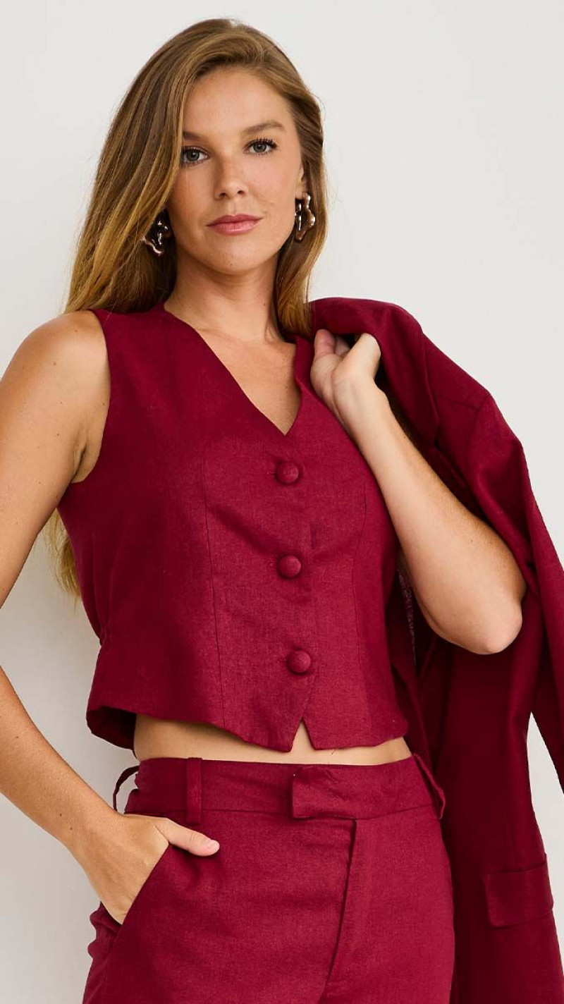 COLETE DE LINHO CHERRY