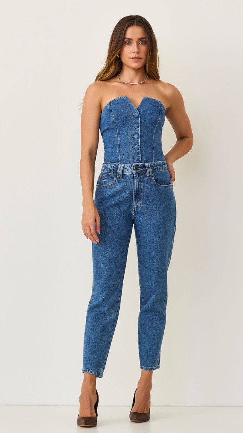 CALÇA MOM COM 2 PASSANTES