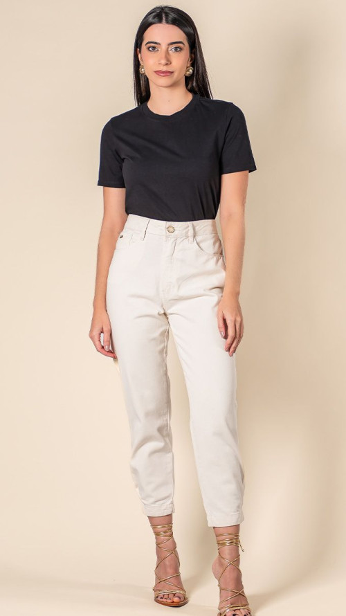 CALÇA JEANS SLOUCHY OFF WHITE