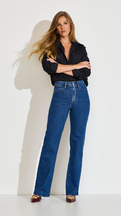 CALÇA JEANS WIDE LEG GISELE 