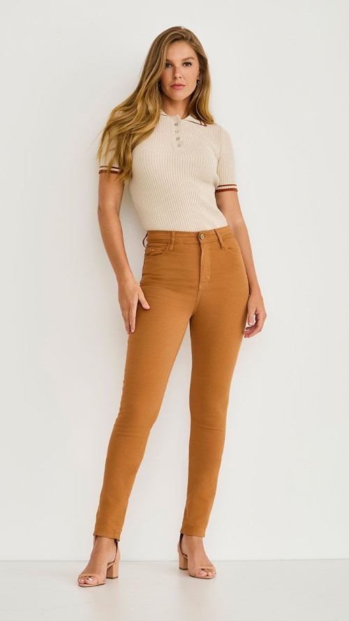 CALÇA SKINNY CARAMELO