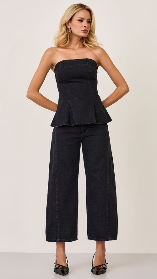 CALÇA JEANS BARREL CROPPED