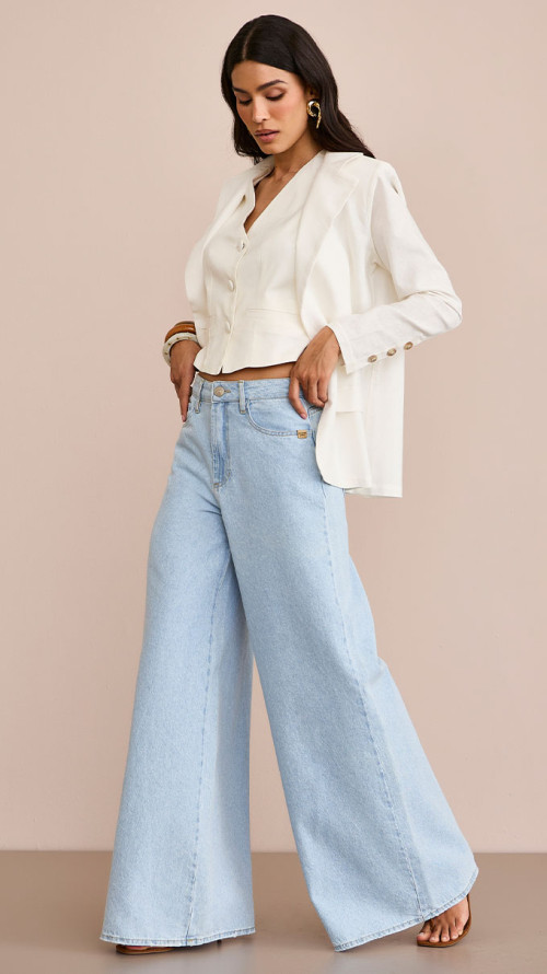 CALÇA JEANS PANTALONA CLARA