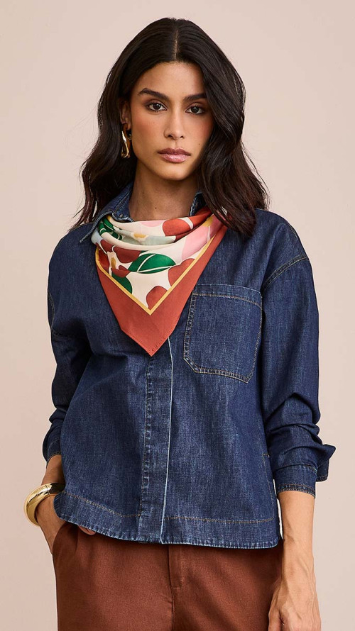 CAMISA JEANS OVER ESCURA