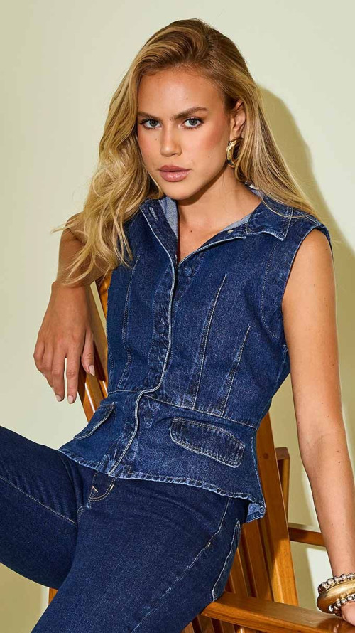 BLUSA PEPLUM JEANS