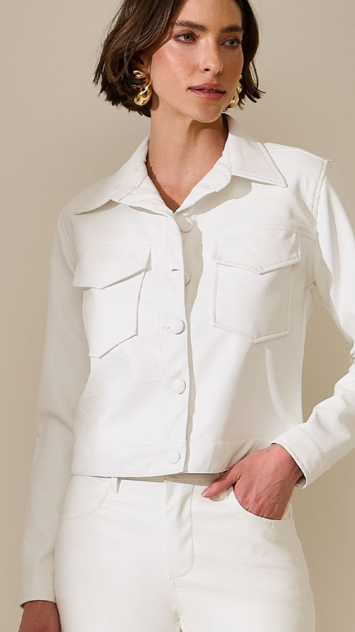 SHACKET CROPPED NEO COURO OFF WHITE