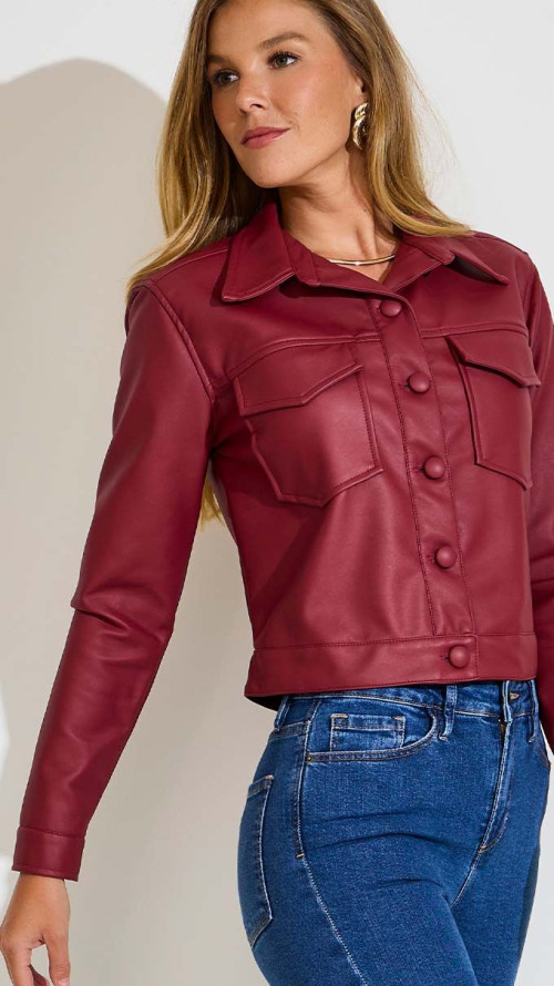 SHACKET CROPPED NEO COURO CHERRY