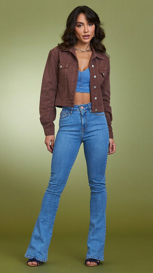 CALÇA JEANS FLARE FEMININA - GLISS