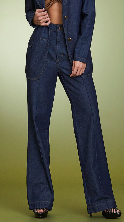 CALÇA JEANS WIDE LEG ALFAIATARIA - GLISS