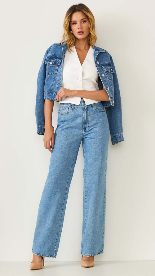 CALÇA WIDE LEG DETALHE NO BOLSO