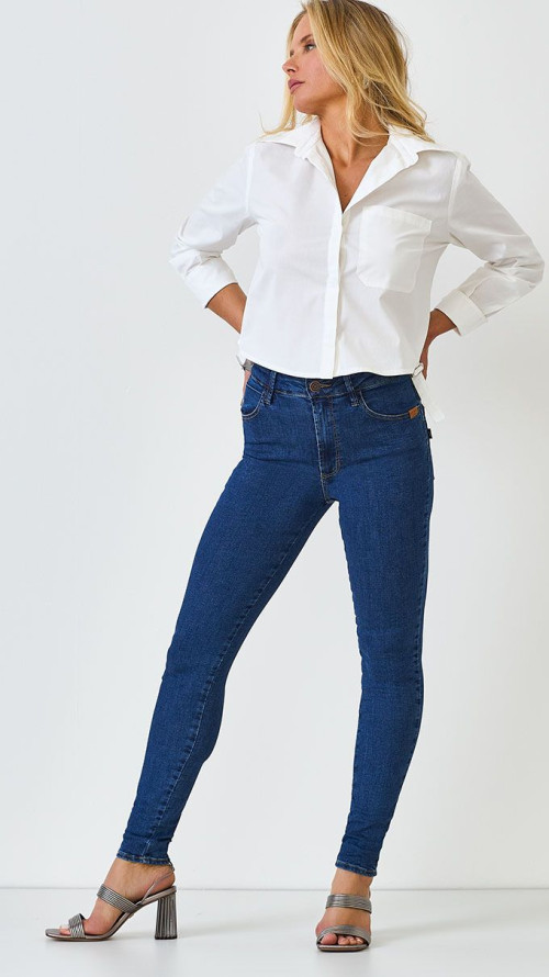 CALÇA SKINNY CINTURA ALTA