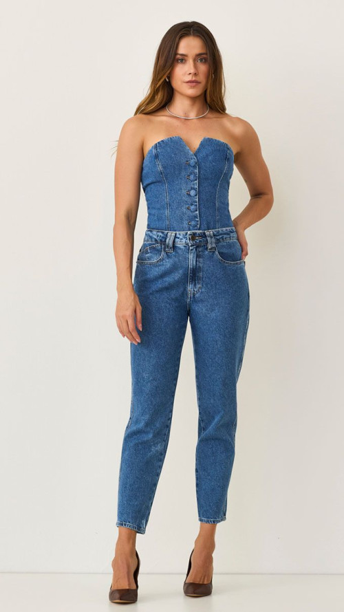 CALÇA MOM COM 2 PASSANTES