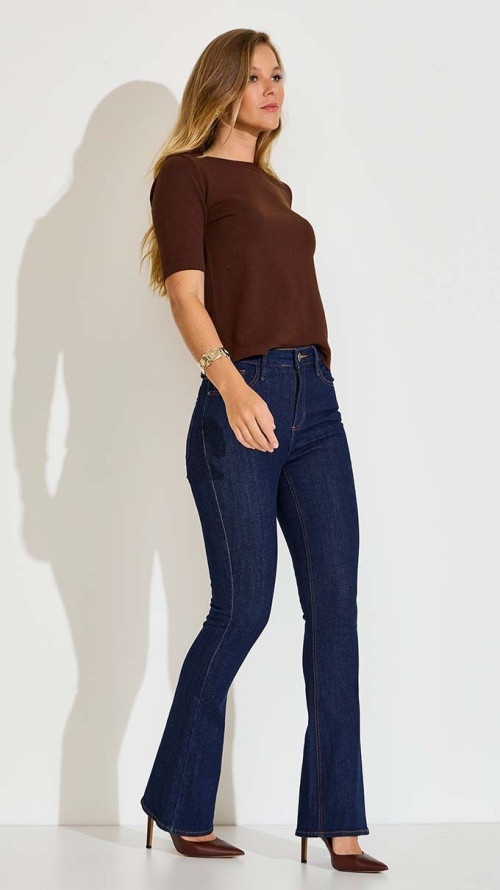 CALÇA JEANS BÁSICA FLARE JULIETTE
