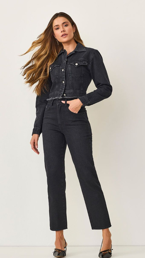 CALÇA RETA BLACK CINTURA ALTA