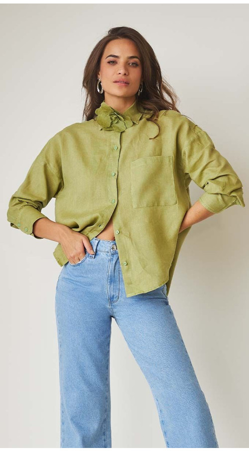 CAMISA  100% LINHO BOLSO ÚNICO 