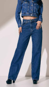 CALÇA JEANS WIDE LEG RIHANNA BOLSO DIFERENCIADO