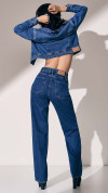 CALÇA JEANS WIDE LEG RIHANNA BOLSO DIFERENCIADO