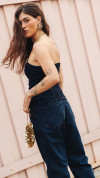 CALÇA JEANS BARREL DARK BLUE