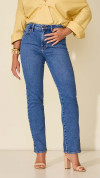 CALÇA JEANS RETA CINTURA ALTA