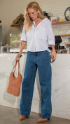 CALÇA JEANS JUMBO ESCURA