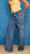 CALÇA JEANS BAGGY BALLOON CARGO