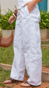 CALÇA DE SARJA BAGGY BALLON BRANCA