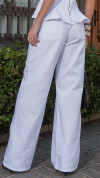 CALÇA DE SARJA MAXI WIDE COM MARTINGALE