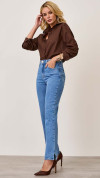 CALÇA JEANS RETA ABERTURA LATERAL