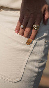CALÇA JEANS WIDE LEG WHITE DENIM
