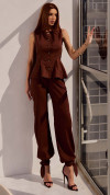 CALÇA LINHO HAREM ALADIM MARROM