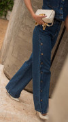 CALÇA JEANS MAXI WIDE BOTÕES