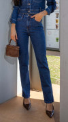 CALÇA JEANS RETA ABERTURA LATERAL