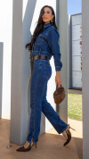 CALÇA JEANS RETA ABERTURA LATERAL