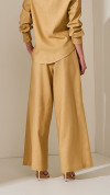 CALÇA PANTALONA DE LINHO CARAMELO