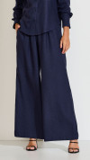 CALÇA PANTALONA DE LINHO AZUL