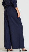 CALÇA PANTALONA DE LINHO AZUL