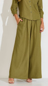 CALÇA PANTALONA DE LINHO VERDE