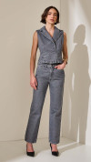 CALÇA JEANS RETA CINZA