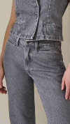 CALÇA JEANS RETA CINZA