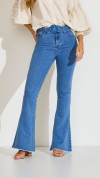 CALÇA JEANS CLARA MAXI FLARE COM CINTO