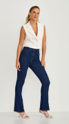 CALÇA JEANS BÁSICA ESCURA FLARE JULIETTE