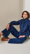 CALÇA JEANS ESCURA MAXI WIDE BOLSO RELÓGIO