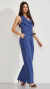 CALÇA WIDE LEG LINHO ALFAIATARIA AZUL
