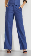 CALÇA WIDE LEG LINHO ALFAIATARIA AZUL