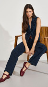 CALÇA JEANS WIDE LEG DARK BLUE