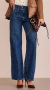 CALÇA JEANS WIDE LEG CÓS TRANSPASSE
