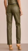 CALÇA COURO ECO RETA VERDE MUSGO
