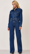 CALÇA JEANS WIDE LEG ESCURA