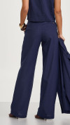 CALÇA LINHO WIDE LEG ALFAIATARIA AZUL